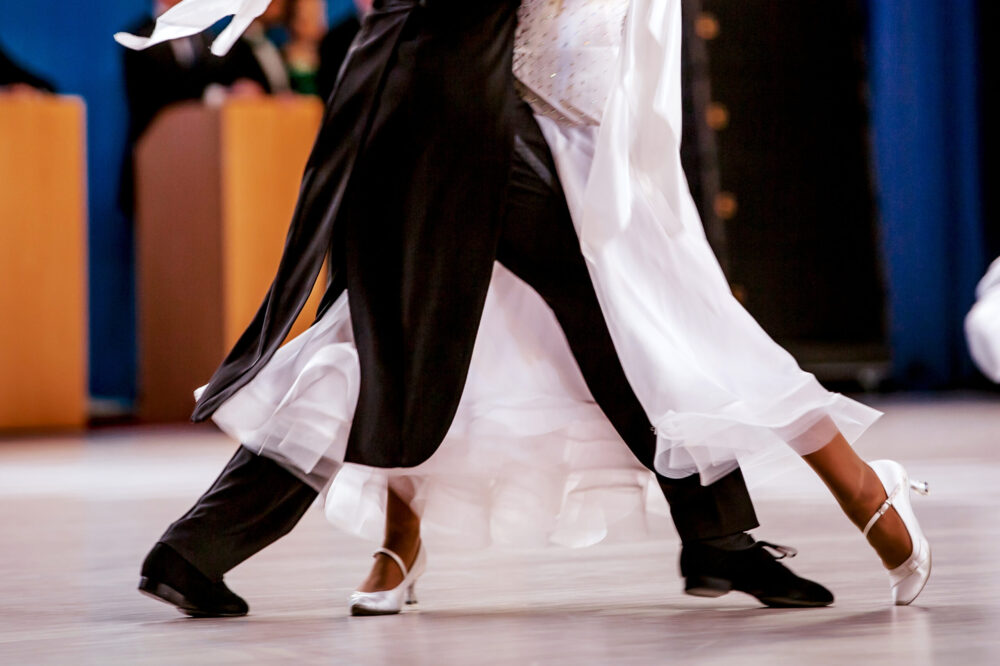 pair athletes dancers ballroom dancing